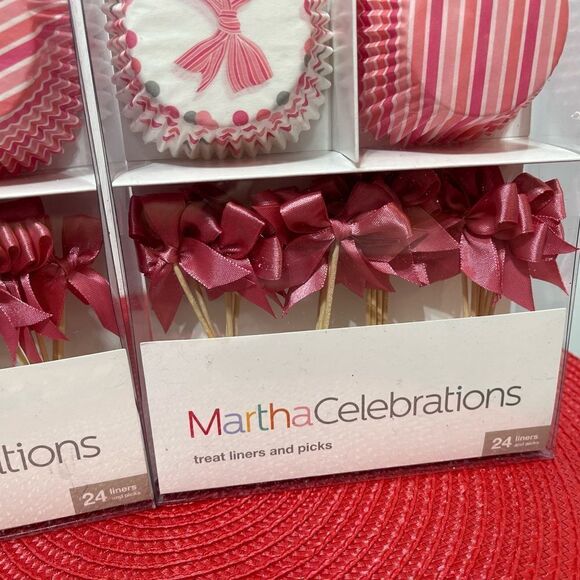 Martha Stewart Celebrations Cupcake Liners and Picks Pink Ribbons 48 of each NWT - Picture 5 of 7